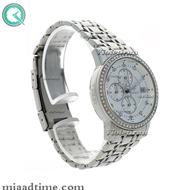 ساعت ویولت Violet زنانه کرنوگراف گرد دور نگین فلزی استیل صفحه سفید مدل 0376L خرید اینترنتی ساعتهای زنانه ویولت